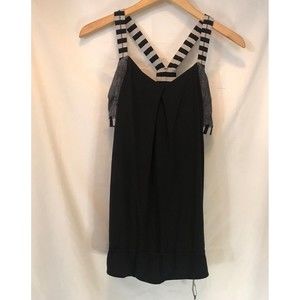 Lululemon Rest Less Tank. Black Apex Stripe Built In Bra size 8